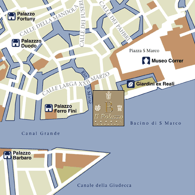 Venice Map Showing Hotel Location